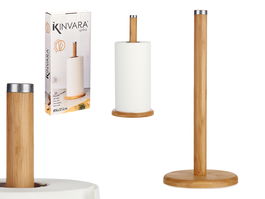 Kinvara Portarrollo Acero Bambú Marrón 32.5x2.5x16.5 cm (Set de 12)