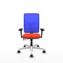 PIQUERAS Y CRESPO Silla de oficina Motilla con mecanismo Sincro/Traslack, Naranja oscuro y Azul