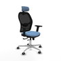 PIQUERAS Y CRESPO Silla de oficina Jorquera con mecanismo Sincro/Traslack, Azul cielo y Negro