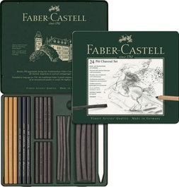 FABER-CASTELL Set Pitt Charcoal de 24 piezas en caja metálica