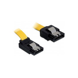 DeLOCK Cable SATA III de 0,2 m, Macho/Macho, Amarillo, Ángulo Superior