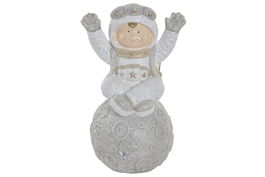 DKD Home Decor Figura Navidad Luna LED Fibra de Vidrio 26 x 50 x 30 cm