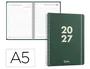 Liderpapel Agenda de oficina 2027 día por página A5 verde, espiral basic