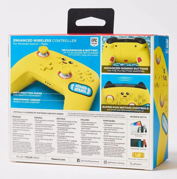 PowerA Mando Inalámbrico Fortnite: Peely para Nintendo Switch - Amarillo