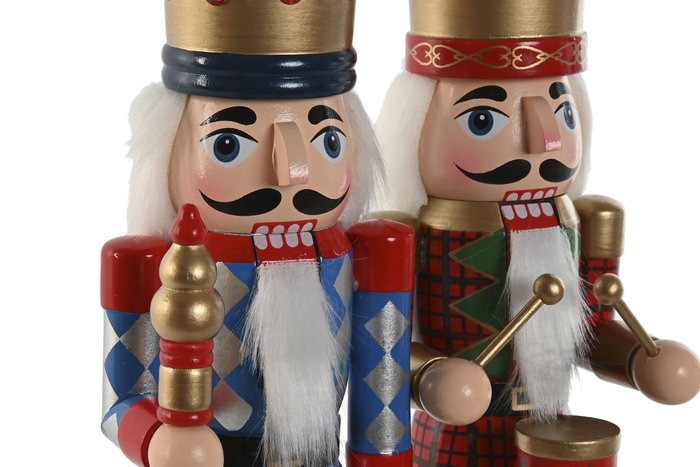 DKD Home Decor Figura de Madera Cascanueces Surtida 11x11x38 cm