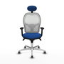 PIQUERAS Y CRESPO Silla de oficina Jorquera con Mecanismo Sincro, Azul y Blanco