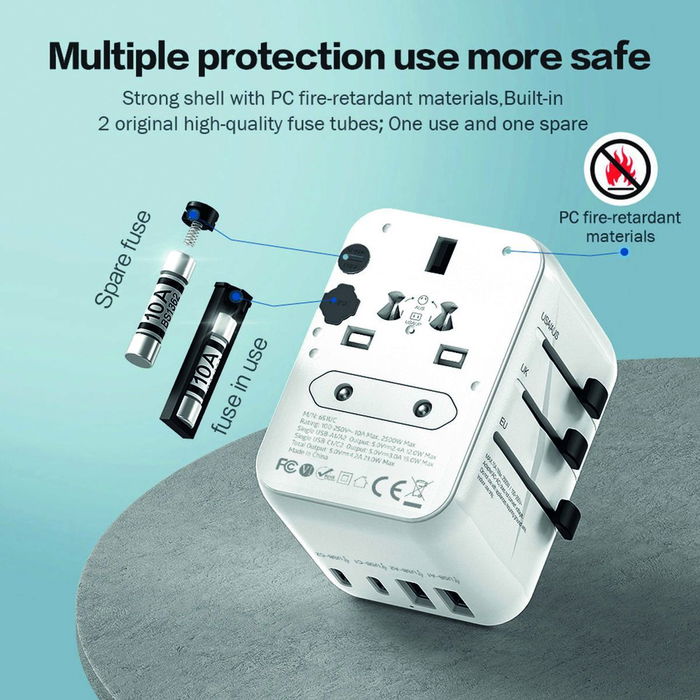 Ladrón de enchufe Scape Travel 651UC Plástico