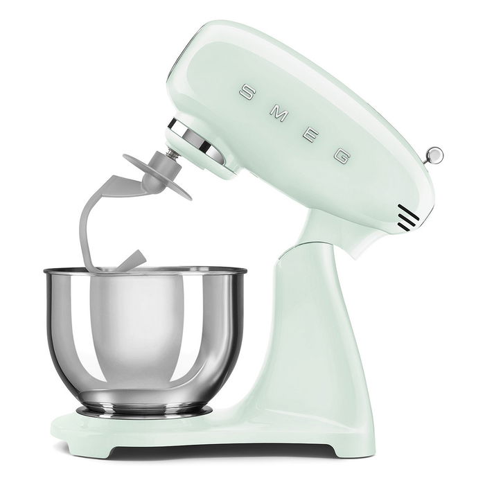 Smeg SMF03PGEU Robot de cocina 50's Style pastel verde, 800W, 4.8L, accionamiento directo, 10 velocidades, velocidad variable, base antideslizante, tazón acero inoxidable, 1m cable