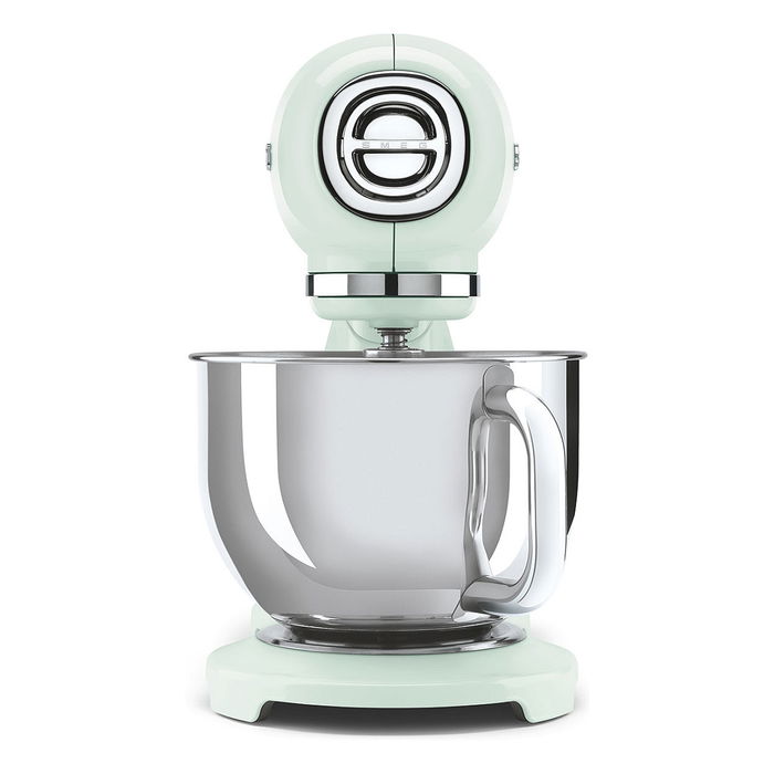 Smeg SMF03PGEU Robot de cocina 50's Style pastel verde, 800W, 4.8L, accionamiento directo, 10 velocidades, velocidad variable, base antideslizante, tazón acero inoxidable, 1m cable