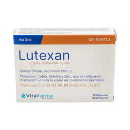 VITALFARMA Lutexan 30 Cápsulas para la Visión, Protección Antioxidante, Piel y ADN