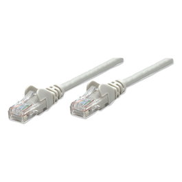 Intellinet Patchkabel RJ45 U/UTP Cat5e 0.5m Gris con Hebelschutz y Contactos en Oro, Cable CCA, 350 MHz