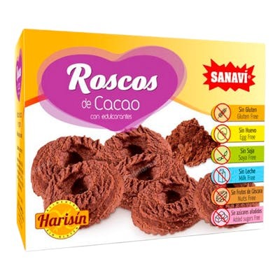 Harisin Roscos de cacao sin gluten Cacao - Coco 150 g Harisin Roscos de cacao sin gluten Cacao - Coco 150 g