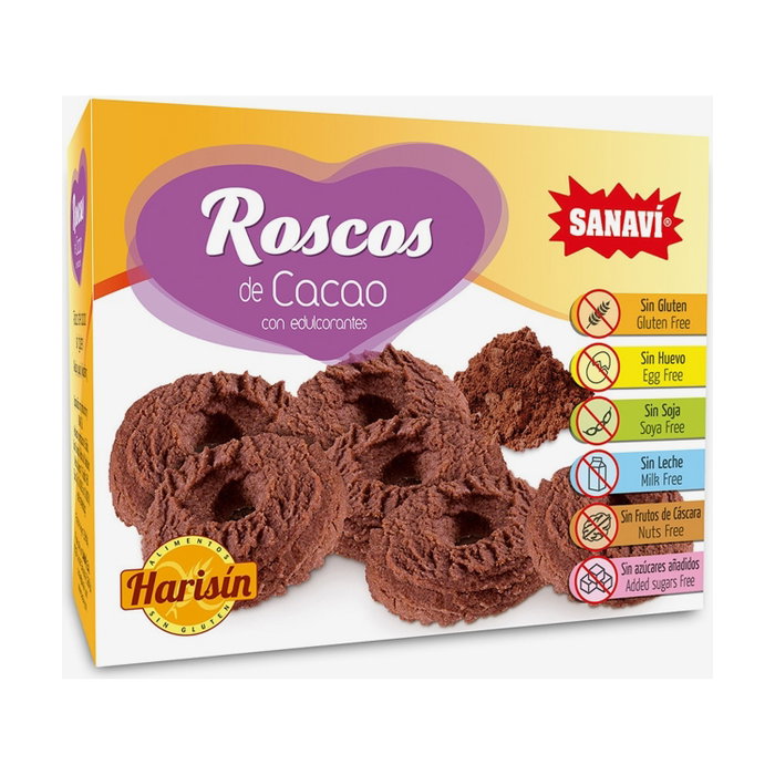 Harisin Roscos de cacao sin gluten Cacao - Coco 150 g Harisin Roscos de cacao sin gluten Cacao - Coco 150 g