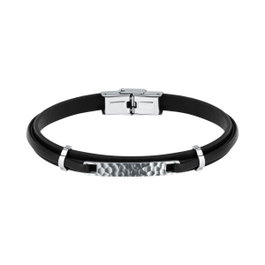 Sector Pulsera para Hombre Negra de Cuero Sintético SZV116