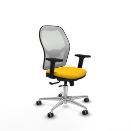 PIQUERAS Y CRESPO Silla de oficina Jorquera con mecanismo Sincro/Traslack Amarillo y Blanco