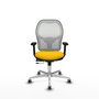 PIQUERAS Y CRESPO Silla de oficina Jorquera con mecanismo Sincro/Traslack Amarillo y Blanco