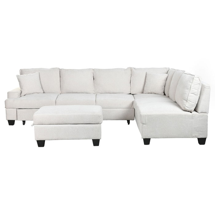 DKD Home Decor Sofá Cama de Poliéster Beige 285x260x90