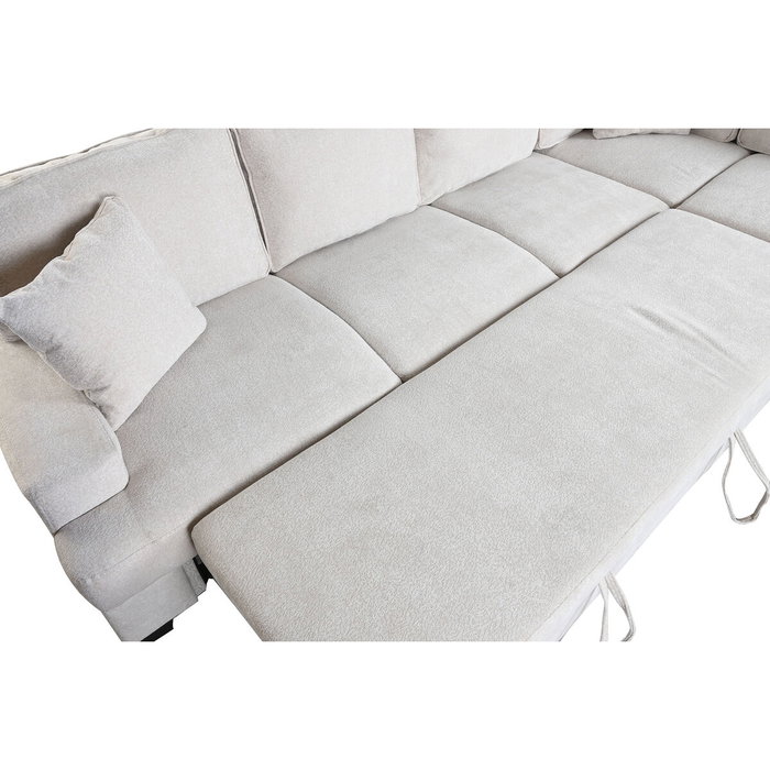 DKD Home Decor Sofá Cama de Poliéster Beige 285x260x90