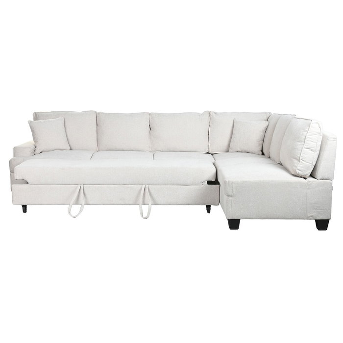 DKD Home Decor Sofá Cama de Poliéster Beige 285x260x90