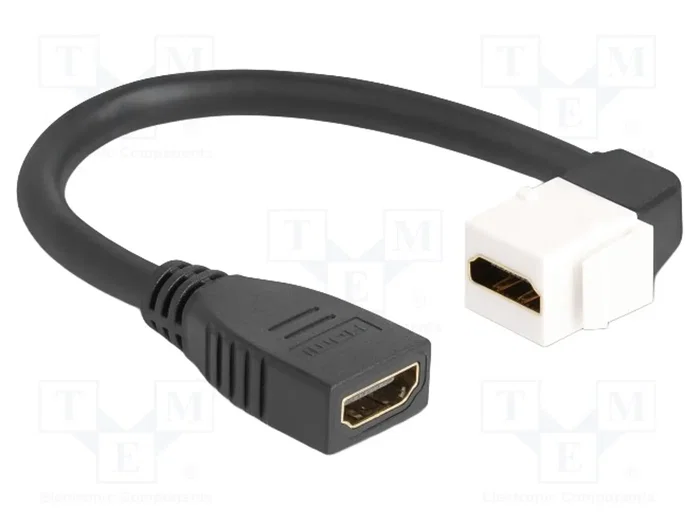 DeLOCK 90321 Cable HDMI Hembra a Hembra 90° 8K 60 Hz 20 cm