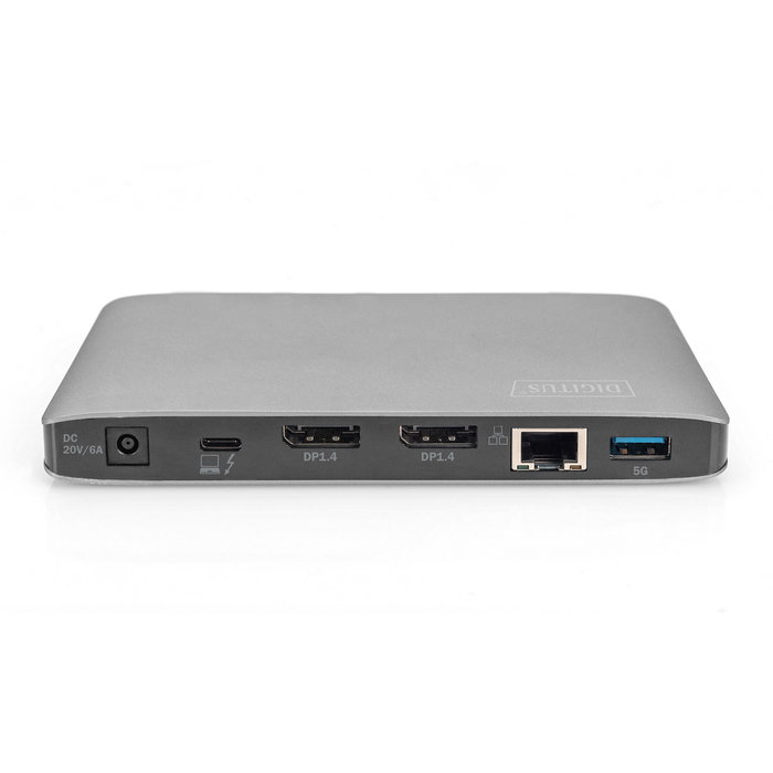 Digitus Estación de Acoplamiento Thunderbolt 3 8K USB Type-C 60W, 2 DisplayPort, Lector de Tarjetas, Ethernet Gigabit