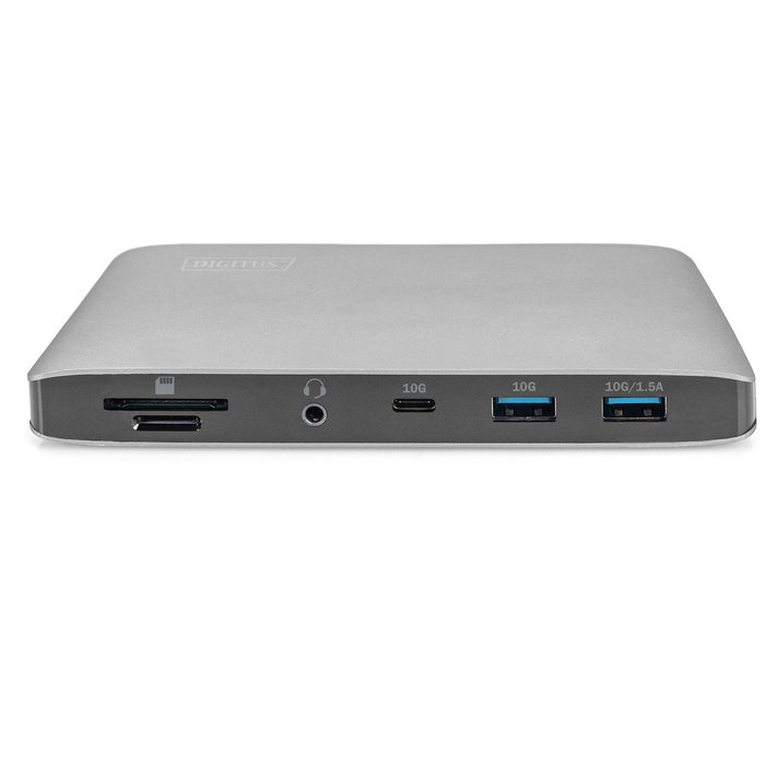 Digitus Estación de Acoplamiento Thunderbolt 3 8K USB Type-C 60W, 2 DisplayPort, Lector de Tarjetas, Ethernet Gigabit