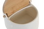 DKD Home Decor Salero de Porcelana y Bambú Blanco