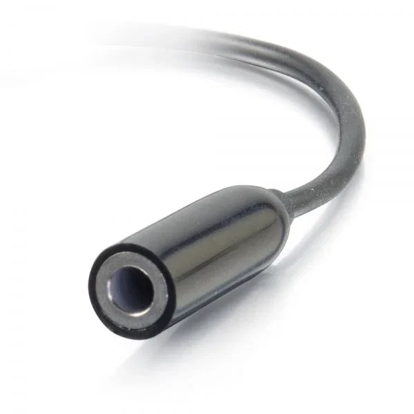 C2G Adaptador USB-C a 3.5mm Audio Jack 54426 - Cable de 0.09m para Auriculares, Conectores Macho USB-C y Hembra 3.5mm, Color Negro
