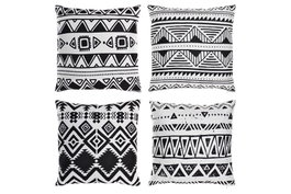 DKD Home Decor Set de 4 Cojines Surtidos Negro y Dorado 45x45x10 cm