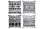 DKD Home Decor Set de 4 Cojines Surtidos Negro y Dorado 45x45x10 cm
