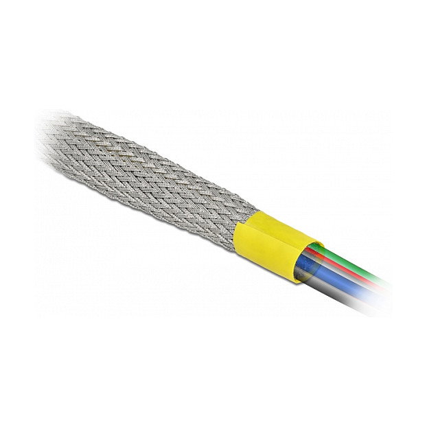 DeLOCK Funda trenzada para protección EMC de 2 m x 25 mm, Gris