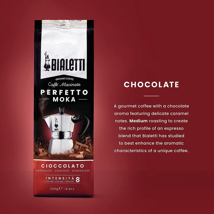 Bialetti Perfetto Moka Café Molido con Sabor a Chocolate 250 g Bialetti Perfetto Moka Café Molido con Sabor a Chocolate 250 g