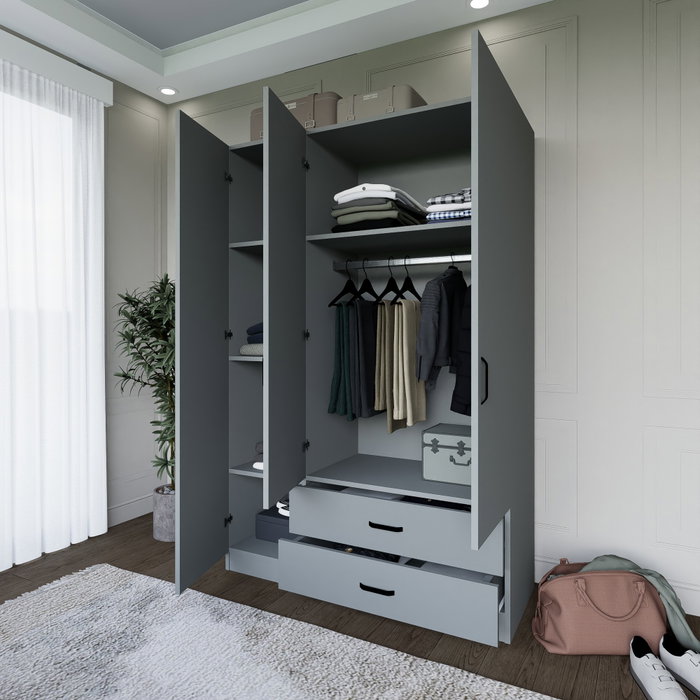 Hanah Home Armario 1600-037 Gris 120x181x45 cm