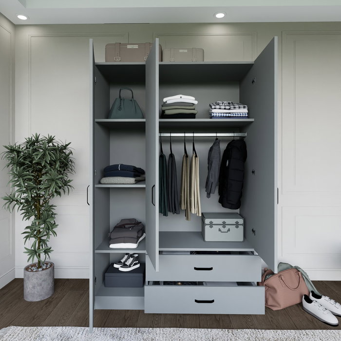 Hanah Home Armario 1600-037 Gris 120x181x45 cm