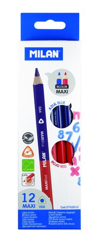 Milan Lápices Bicolor Maxi Triangulares Azul/Rojo