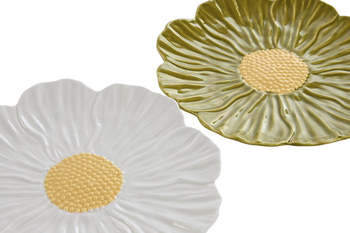 DKD Home Decor Surtido de 6 Platos de Porcelana Margarita 2 en Amarillo, Verde y Blanco DKD Home Decor Surtido de 6 Platos de Porcelana Margarita 2 en Amarillo, Verde y Blanco