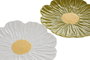 DKD Home Decor Surtido de 6 Platos de Porcelana Margarita 2 en Amarillo, Verde y Blanco