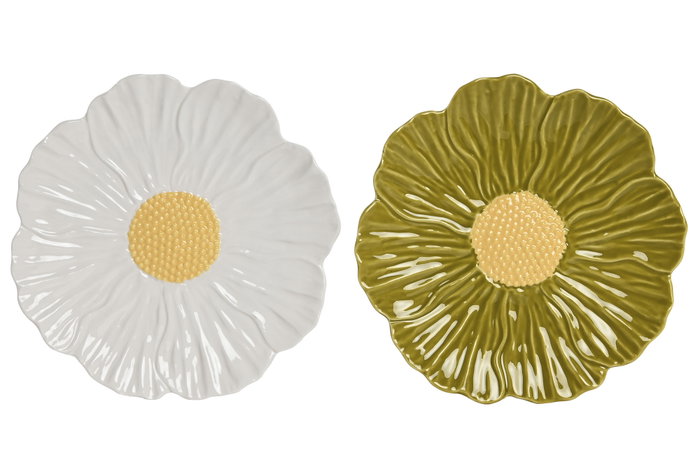 DKD Home Decor Surtido de 6 Platos de Porcelana Margarita 2 en Amarillo, Verde y Blanco DKD Home Decor Surtido de 6 Platos de Porcelana Margarita 2 en Amarillo, Verde y Blanco