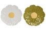 DKD Home Decor Surtido de 6 Platos de Porcelana Margarita 2 en Amarillo, Verde y Blanco