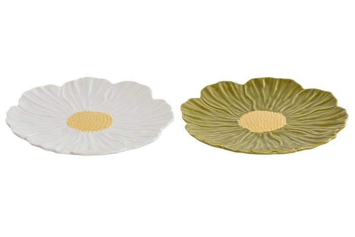 DKD Home Decor Surtido de 6 Platos de Porcelana Margarita 2 en Amarillo, Verde y Blanco DKD Home Decor Surtido de 6 Platos de Porcelana Margarita 2 en Amarillo, Verde y Blanco