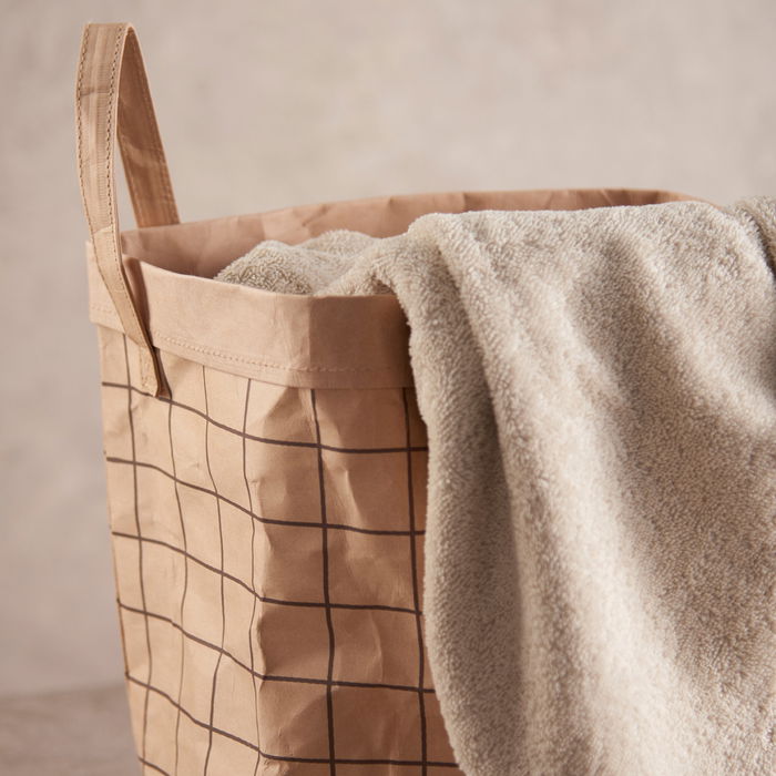 Day Cesta Diámetro 30 cm Altura 30 cm Multiusos Papel Cuadros con Asas