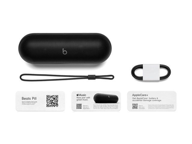 Apple Beast Pill Altavoz Portátil Bluetooth Negro Mate, Resistente al Polvo e Impermeable IP67, Manos Libres, Hasta 24 Horas de Reproducción, USB-C