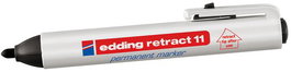 Marcador Permanente Edding 11 Retract Conico  Negro (Set de 10)