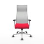 PIQUERAS Y CRESPO Sillón Albacete Rojo y Blanco con Mecanismo Sincro y Base de Aluminio