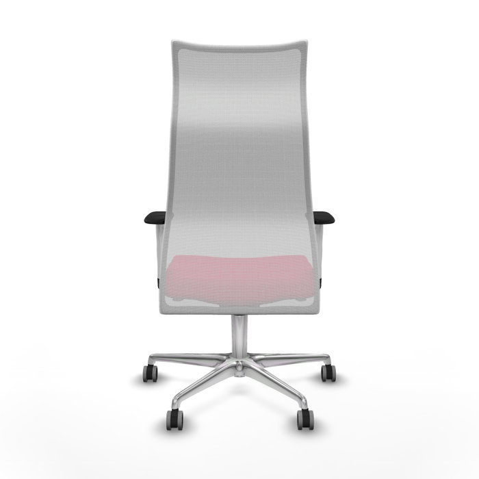 PIQUERAS Y CRESPO Sillón Albacete Rojo y Blanco con Mecanismo Sincro y Base de Aluminio