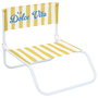 Home Deco Factory Silla de Playa Plegable Dolce Vita Amarilla - Silla Exterior con Estructura de Hierro y Tejido Poliéster Hidrófugo, 44x52 cm
