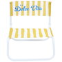 Home Deco Factory Silla de Playa Plegable Dolce Vita Amarilla - Silla Exterior con Estructura de Hierro y Tejido Poliéster Hidrófugo, 44x52 cm