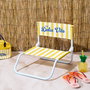 Home Deco Factory Silla de Playa Plegable Dolce Vita Amarilla - Silla Exterior con Estructura de Hierro y Tejido Poliéster Hidrófugo, 44x52 cm