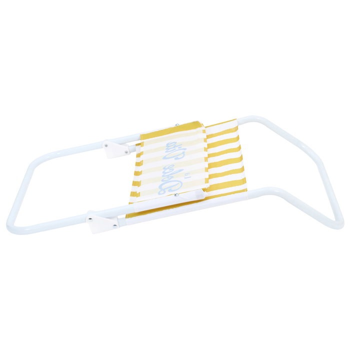 Home Deco Factory Silla de Playa Plegable Dolce Vita Amarilla - Silla Exterior con Estructura de Hierro y Tejido Poliéster Hidrófugo, 44x52 cm