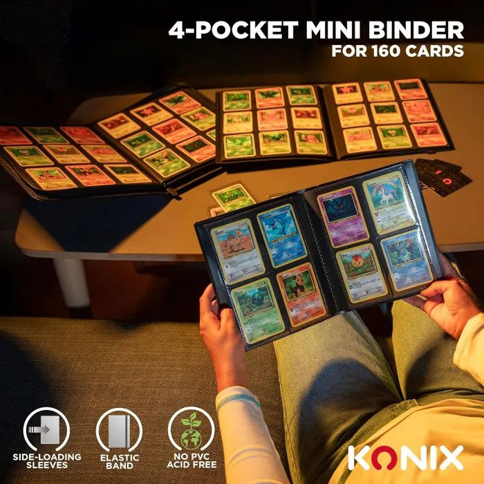 Konix Mini álbum negro para 160 cartas coleccionables de 63 x 88 mm Konix Mini álbum negro para 160 cartas coleccionables de 63 x 88 mm